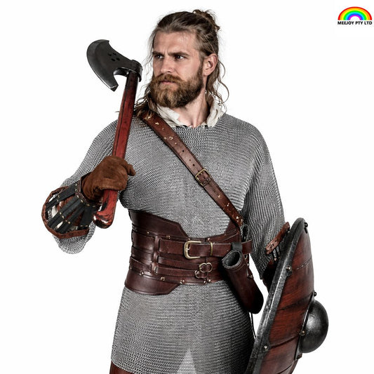 Renaissance Knight PU Leather Battle Belt – Armor Waist Cincher