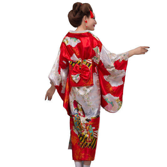 Japanese Blossom Delight: Women's Kimono Costume and Yukata Set