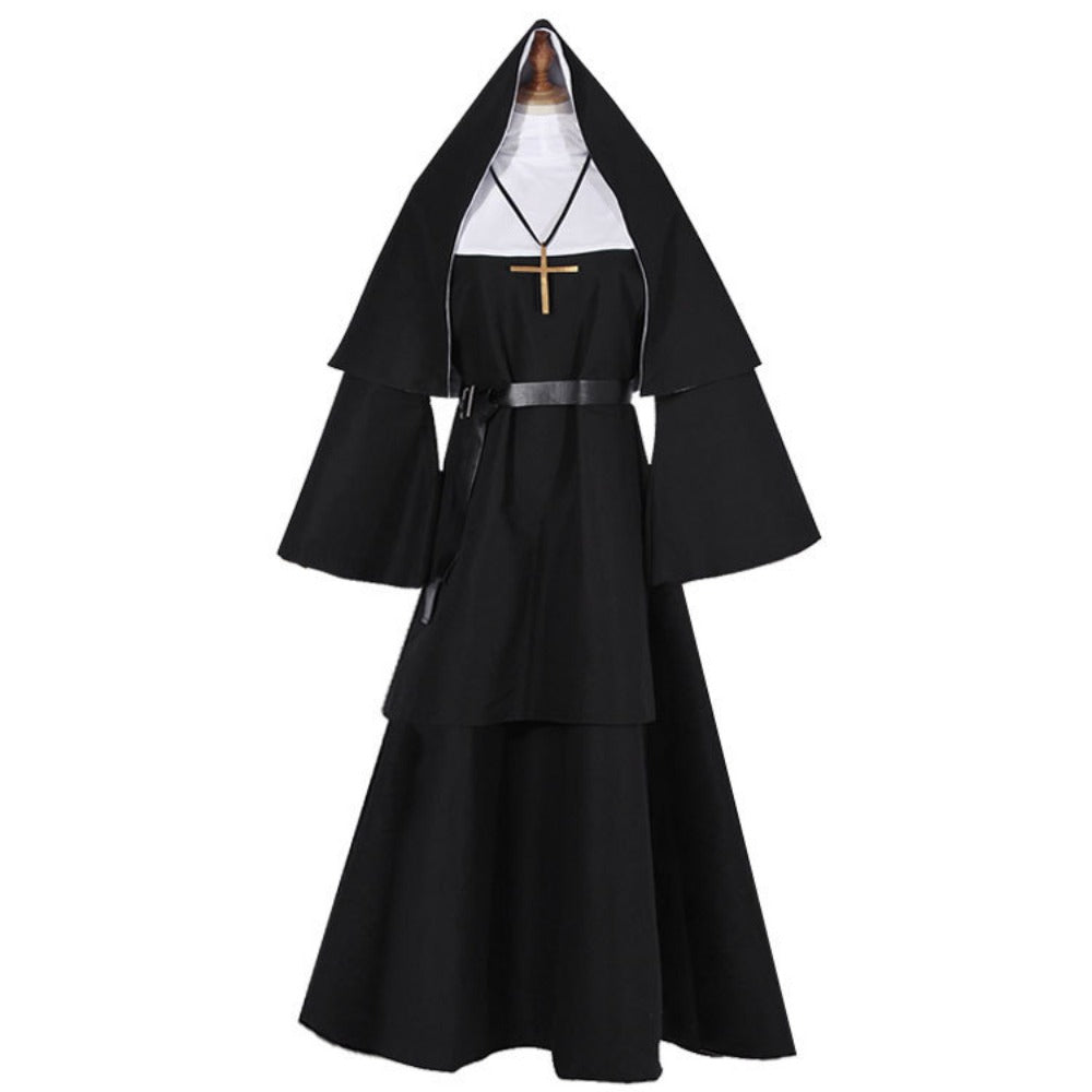 Nun Ghost Sister Cosplay Dress - Halloween Horror Costume