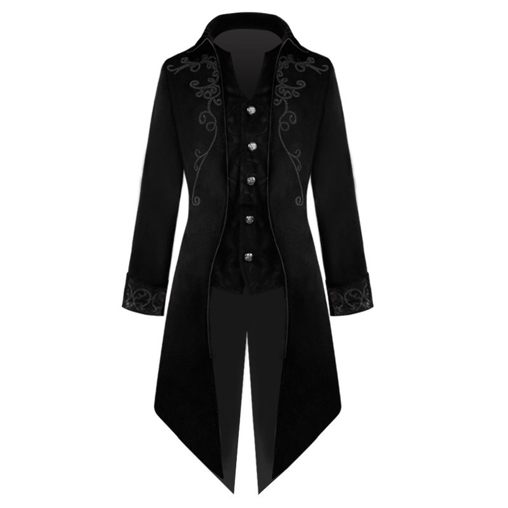 Men's Victorian Tailcoat Steampunk Medieval Jacket Gothic Coat Halloween Costume