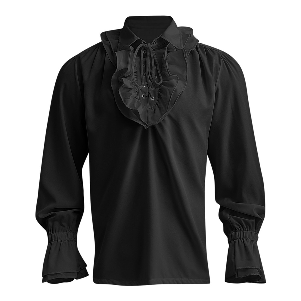 Women Men Pirate Shirt Victorian Top Medieval Renaissance Gothic Vampire Costume