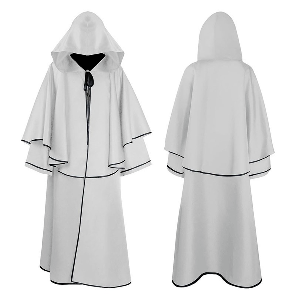 Men Medieval Friar Hooded Robe Monk Renaissance Halloween Costume