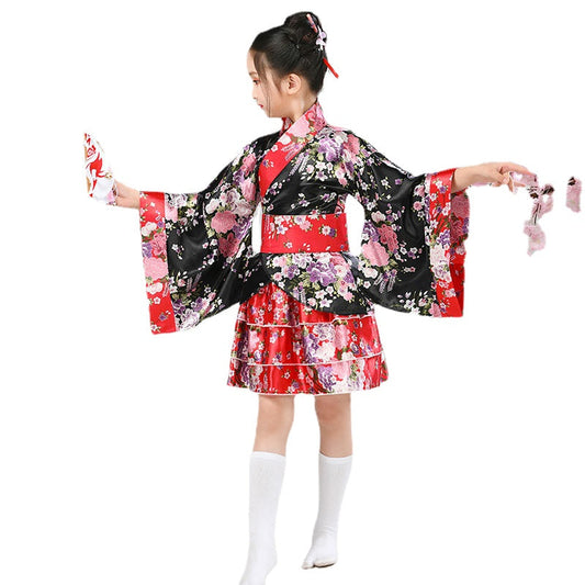 Girls Lolita Skirt Set Japanese Improved Performance Kids Kimono set for Cosplay and Anime Fans