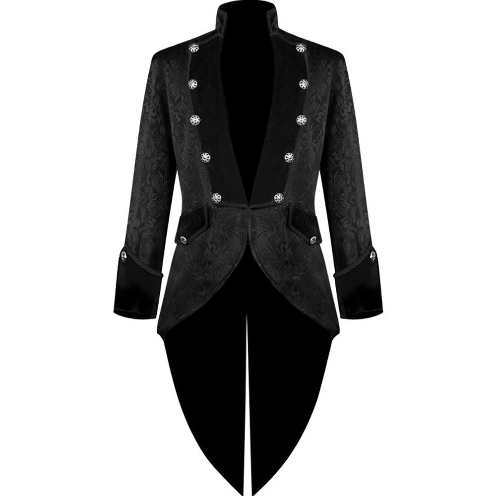 Mens' Medieval Gothic Jacket Coat Victorian Steampunk Tailcoat Halloween Costume