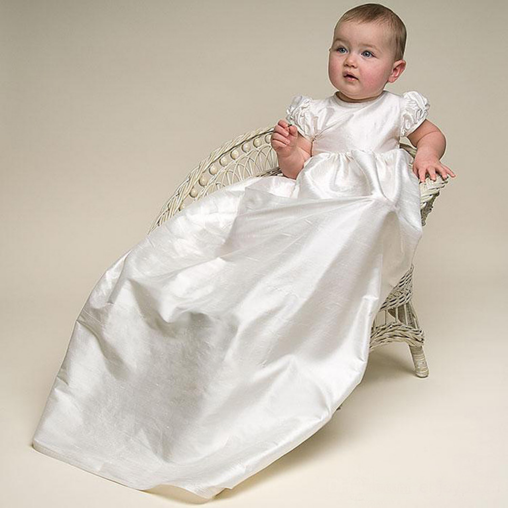 Luxury 3PCS Lace Long Baby Baptism Christening Gown Blessing Dress + Bonnet