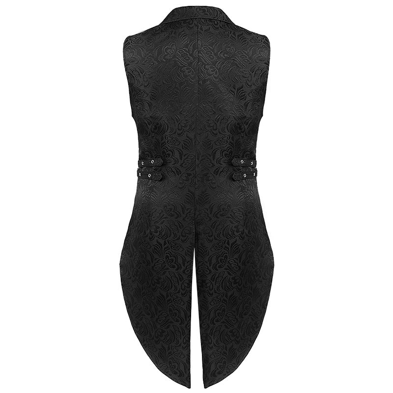 Men Jacquard Steamed Retro Vest Gothic Punk Renaissance ethnic Waistcoat Brocade