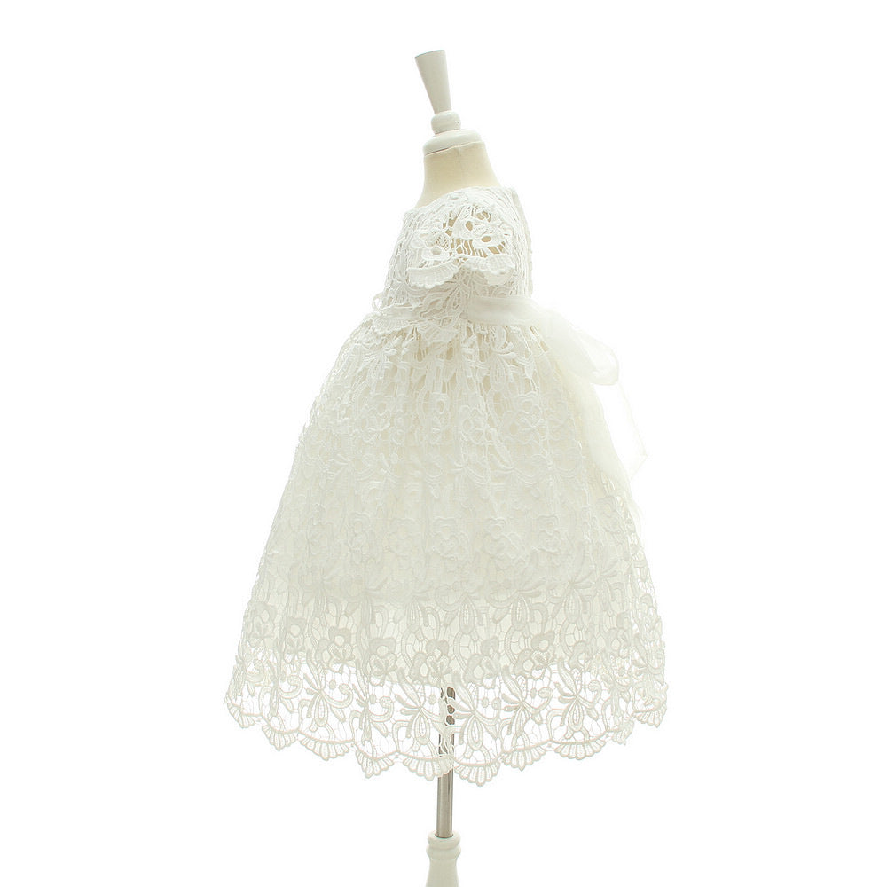 Baby Girls Baptism Dress Christening Gown Blessing Dress with Bonnet