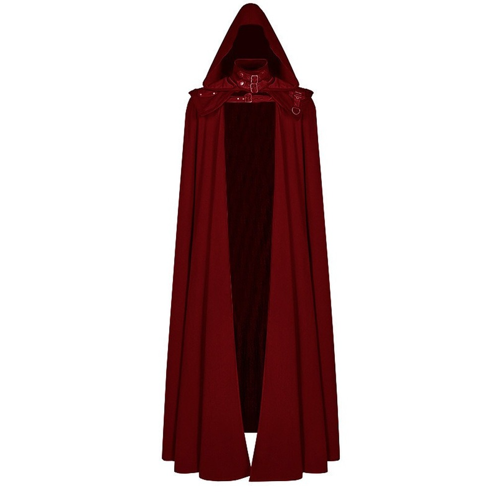 Mens' Long Hooded Cloak Medieval Knight Retro Gothic Cape Robe Halloween Costume