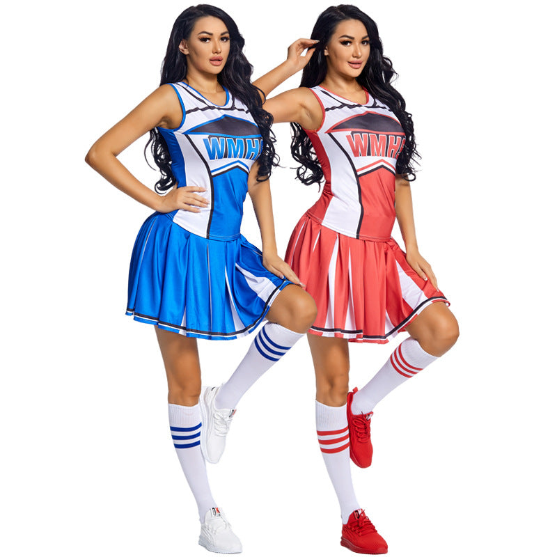 Ladies Glee Cheerleader Movie Costume School Girls Full Outfits Top Skirt Socks La La Flowers