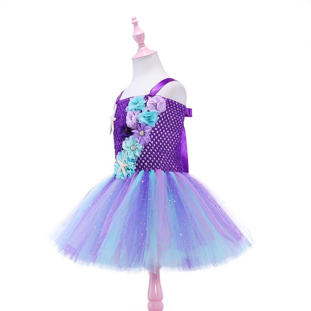 Girls Princess Mermaid Costume Kids Tutu Dress Party Birthday Fancy Dress Outfit