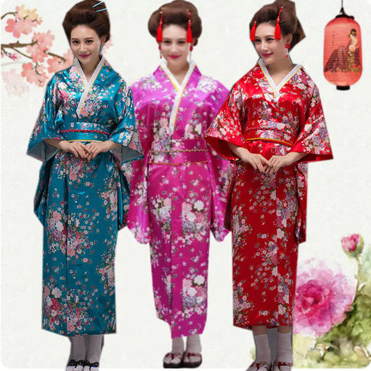 Graceful Geisha Vibes: Women's Kimono and Yukata Costumes Inspired By Japanese Heritage Cherry Blossom