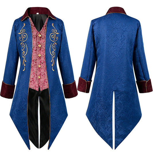 Halloween Tuxedo Medieval Retro Clothing Mid-length Punk Men's Coat  Victorian  Tailcoat Steampunk Jacket Gothic