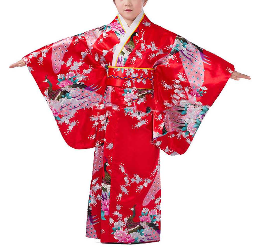 Girls Japanese Traditional Dress Kimono Robe Halloween Costume Book ...