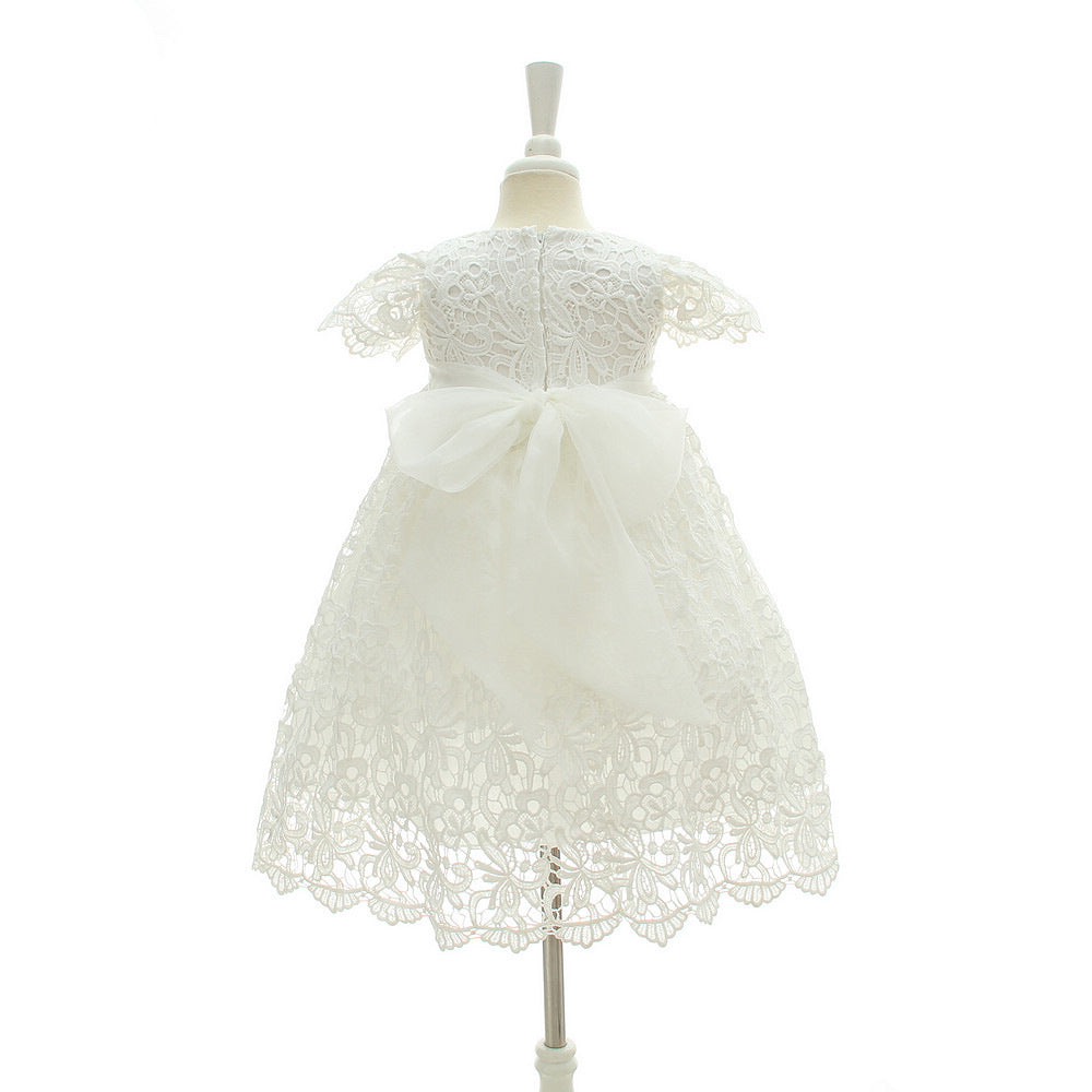 Baby Girls Baptism Dress Christening Gown Blessing Dress with Bonnet