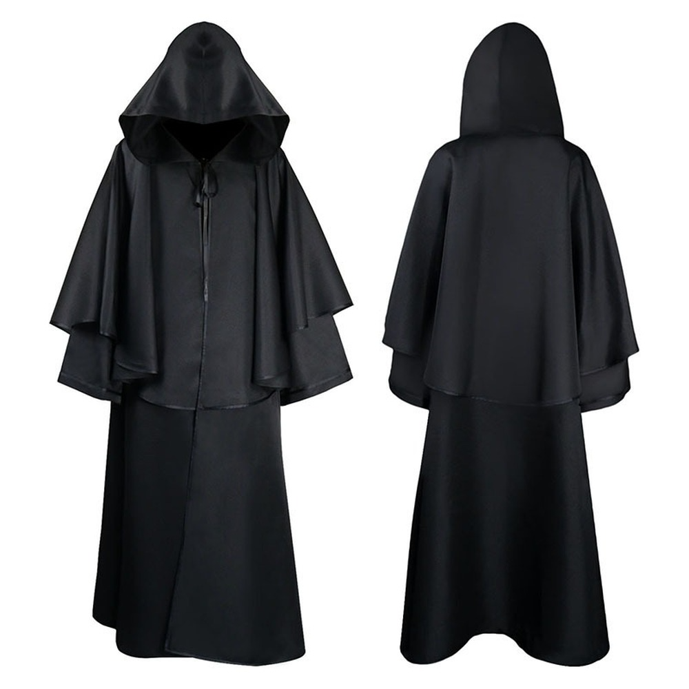 Men Medieval Friar Hooded Robe Monk Renaissance Halloween Costume